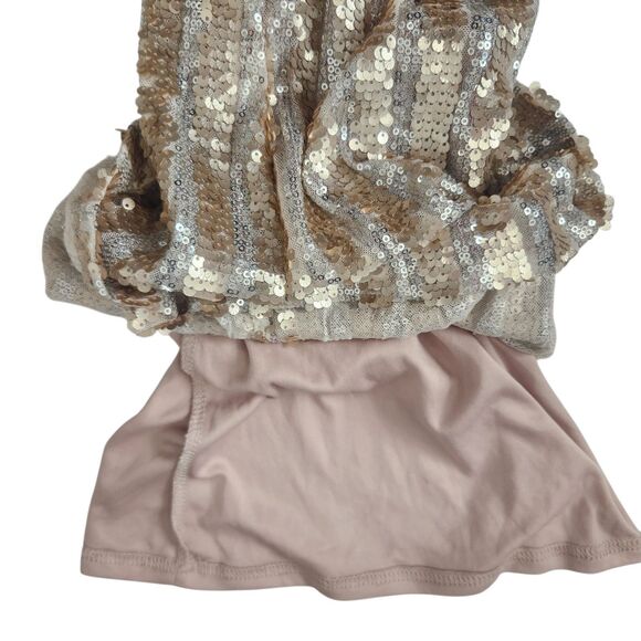 F21 Disco Sequine Bell Bottom Pants-M-Gold Silver Sparkle-Rave-70s-Halloween-NWT - Picture 8 of 13